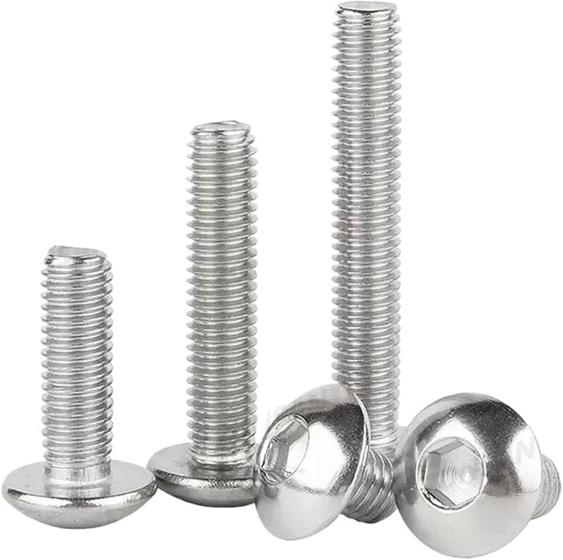 M4 12mm 304 Stainless Steel Hex Socket Cap Screws Pan Head Button Bolts 20pcs - Image 2